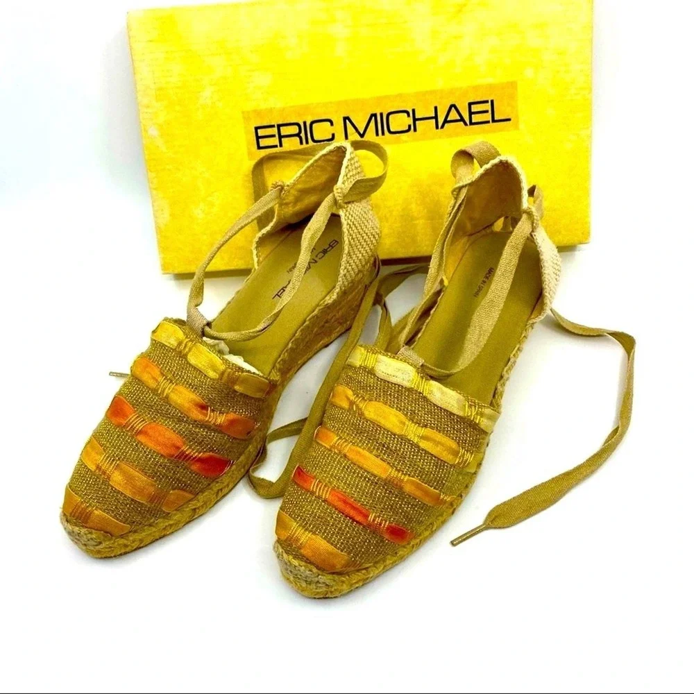 Espadrilles US 7 EU 37 Eric Michael Valencia‎ wedges Vintage Boho Vacay Vibes